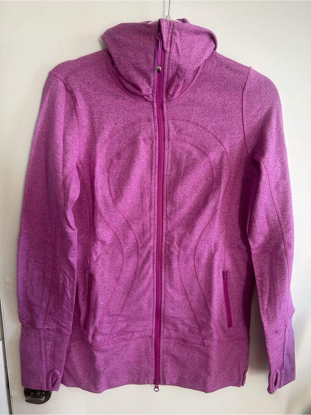 lululemon athletica Heathered Raspberry Hooded Zip Jacket